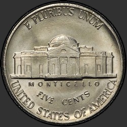 реверс 5¢ (nickel) 1982 "USA  -  5セント/ 1982  -  P"