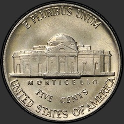 реверс 5¢ (никель) 1982 "США - 5 Cents / 1982 - D"