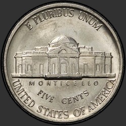 реверс 5¢ (nickel) 1983 "USA  -  5セント/ 1983  -  P"