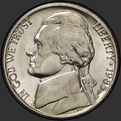 аверс 5¢ (nickel) 1985 "USA - 5 centů / 1985 - P"