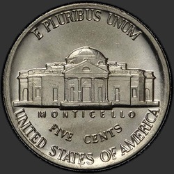 реверс 5¢ (nickel) 1986 "USA - 5 centesimi / 1986 - D"