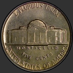 реверс 5¢ (никель) 1955 "США - 5 Cents / 1955 - P"