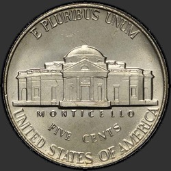 реверс 5¢ (никель) 1997 "США - 5 Cents / 1997 - P"