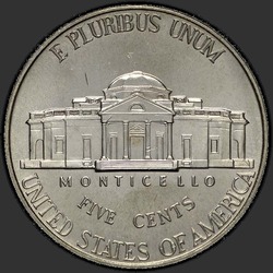 реверс 5¢ (никель) 1998 "США - 5 Cents / 1998 - D"