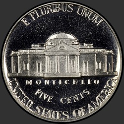 реверс 5¢ (никель) 1974 "США - 5 Cents / 1974 - S PROOF"