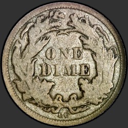 реверс 10¢ (dime) 1872 "USA - Dime / 1872 - CC MS"
