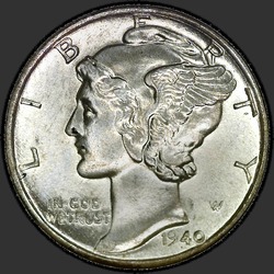 аверс 10¢ (dime) 1940 "USA - Dime / 1940"