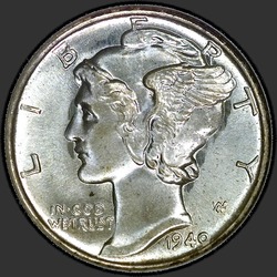 аверс 10¢ (dime) 1940 "USA - Dime / 1940 - S"