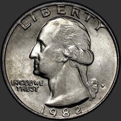 аверс 25¢ (quarter) 1982 "USA - Quarter / 1982 - P"