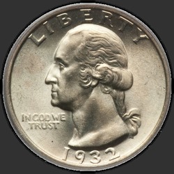 аверс 25¢ (quarter) 1932 "संयुक्त राज्य अमरीका - क्वार्टर / 1932 - पी"