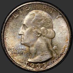 аверс 25¢ (quarter) 1935 "संयुक्त राज्य अमरीका - क्वार्टर / 1935 - डी"