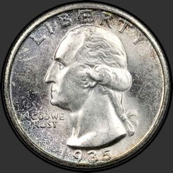 аверс 25¢ (квотер) 1935 "США - квартал / 1935 - S"