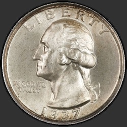 аверс 25¢ (quarter) 1937 "संयुक्त राज्य अमरीका - क्वार्टर / 1937 - पी"