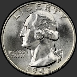 аверс 25¢ (квотер) 1941 "USA - Quarter / 1941 - P"