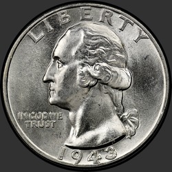 аверс 25¢ (quarter) 1943 "الولايات المتحدة الأمريكية - الربع / 1943 - P"