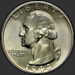 аверс 25¢ (quarter) 1943 "संयुक्त राज्य अमरीका - क्वार्टर / 1943 - एस"