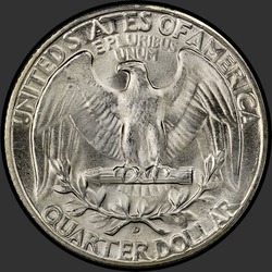реверс 25¢ (quarter) 1944 "EUA - Trimestre / 1944 - D"