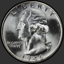 аверс 25¢ (quarter) 1946 "USA  - クォーター/ 1946  -  S"