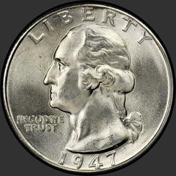 аверс 25¢ (квотер) 1947 "USA - Quarter / 1947 - D"