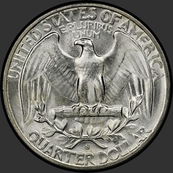 реверс 25¢ (quarter) 1947 "EUA - Trimestre / 1947 - S"