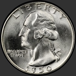 аверс 25¢ (quarter) 1950 "الولايات المتحدة الأمريكية - الربع / 1950 - D"