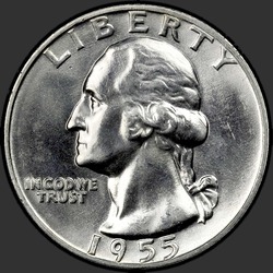 аверс 25¢ (quarter) 1955 "الولايات المتحدة الأمريكية - الربع / 1955 - D"