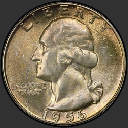 аверс 25¢ (quarter) 1956 "EUA - Trimestre / 1956 - P"