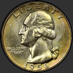 аверс 25¢ (quarter) 1956 "الولايات المتحدة الأمريكية - الربع / 1956 - D"