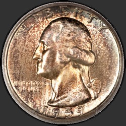 аверс 25¢ (квотер) 1959 "США - квартал / 1959 - P"