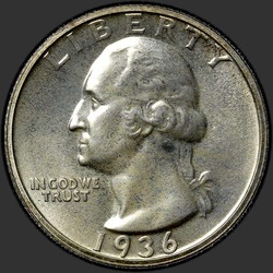 аверс 25¢ (quarter) 1936 "USA - Quarter / 1936 - Důkaz"