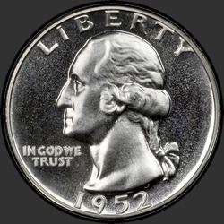 аверс 25¢ (квотер) 1952 "USA - Quarter / 1952 - Proof"
