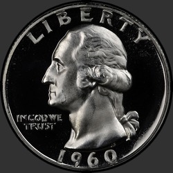 аверс 25¢ (quarter) 1960 "USA - Quarter / 1960 - Proof"