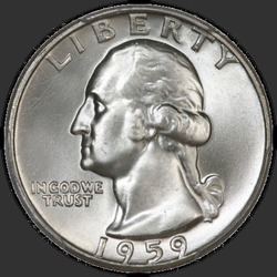 аверс 25¢ (quarter) 1959 "الولايات المتحدة الأمريكية - الربع / 1959 - D"