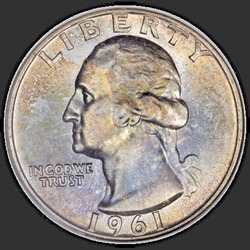 аверс 25¢ (quarter) 1961 "USA  - クォーター/ 1961  -  D"