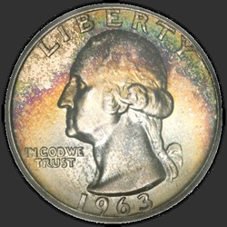 аверс 25¢ (quarter) 1963 "EUA - Trimestre / 1963 - D"