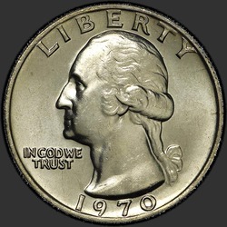 аверс 25¢ (quarter) 1970 "الولايات المتحدة الأمريكية - الربع / 1970 - P"