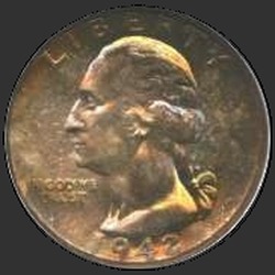 аверс 25¢ (quarter) 1942 "USA  - クォーター/ 1942  -  D"