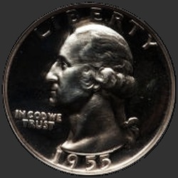 аверс 25¢ (квотер) 1955 "USA - Quarter / 1955 - Proof"