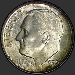аверс 10¢ (dime) 1950 "EUA - Dime / 1950 - D"