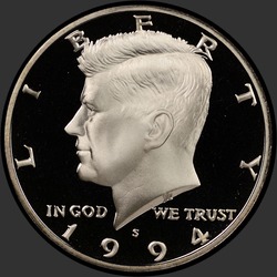 аверс 50¢ (half) 1994 "الولايات المتحدة الأمريكية - 50 سنتا (نصف الدولار) / 1994 - فضية العلاقات العامة"