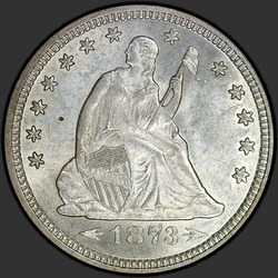 аверс 25¢ (quarter) 1873 "USA - Quarter / 1873 - ARROWS MS"