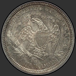 реверс 25¢ (quarter) 1873 "USA - Quarter / 1873 - CC NO ARROWS MS"
