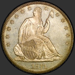 аверс 50¢ (half) 1871 "USA - 50 Cents (Half Dollar) / 1871 - Seated Liberty Half Dollar 1871"