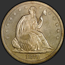 аверс 50¢ (half) 1871 "USA - 50 Cents (Half Dollar) / 1871 - S"