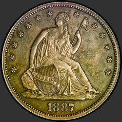 аверс 50¢ (half) 1887 "USA - 50 Cents (Half Dollar) / 1887 - P"