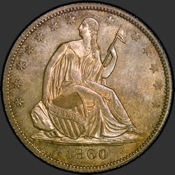 аверс 50¢ (half) 1860 "USA - 50 Cents (Half Dollar) / 1860 - O MS"