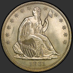 аверс 50¢ (half) 1861 "USA - 50 centesimi (Dollaro mezzo) / 1861 - P"