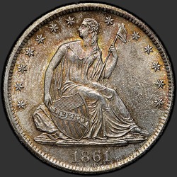аверс 50¢ (half) 1861 "USA - 50 Cents (Half Dollar) / 1861 - S"
