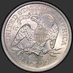 реверс 50¢ (half) 1866 "USA - 50 centů (půldolar) / 1866 - S MOTTO MS"