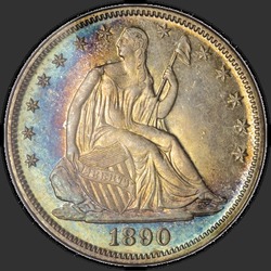 аверс 50¢ (half) 1890 "USA - 50 Cents (Half Dollar) / 1890 - Seated Liberty Half Dollar 1890"